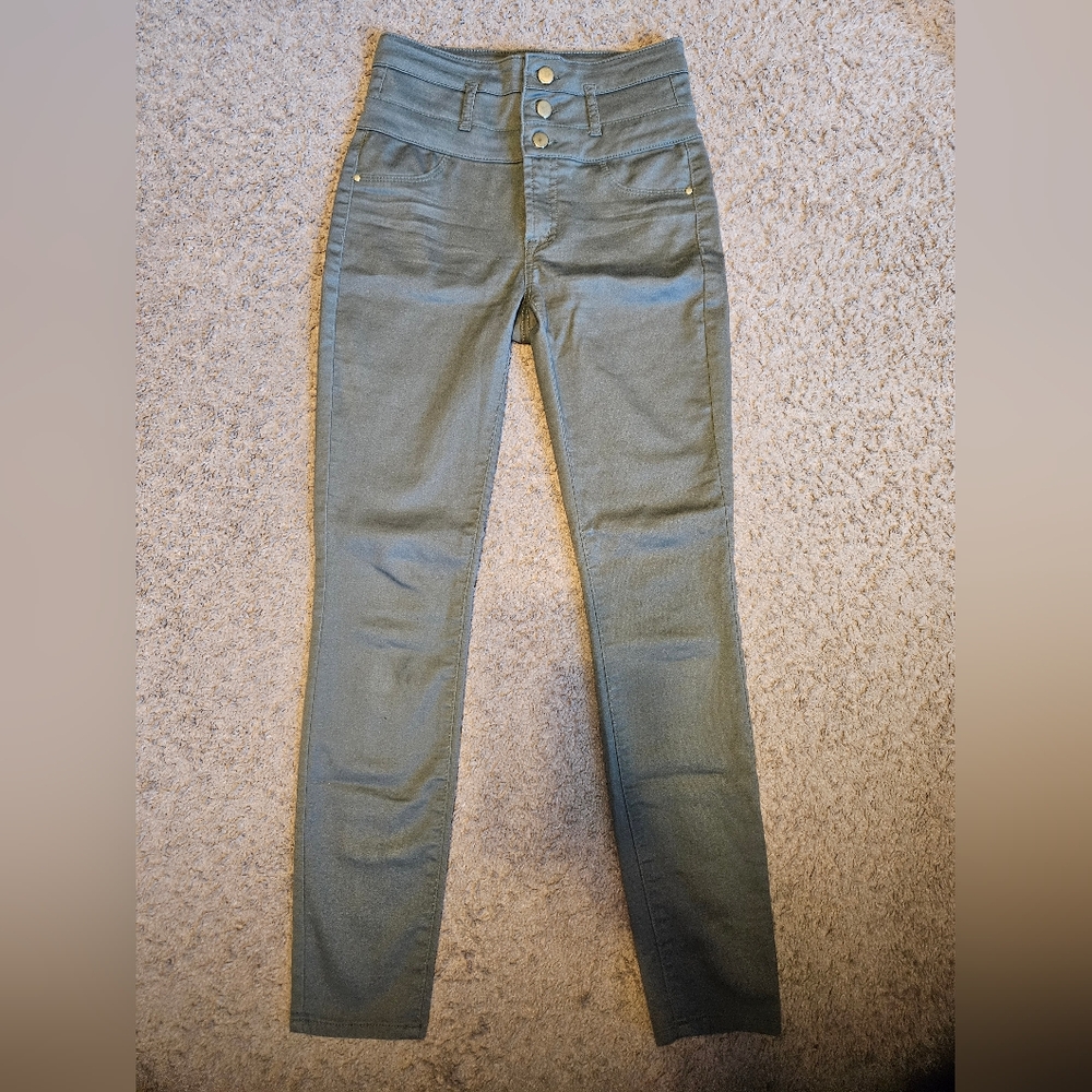 Refuge Jeans Women's Size 2 Green Stretch Denim Skinny Fit